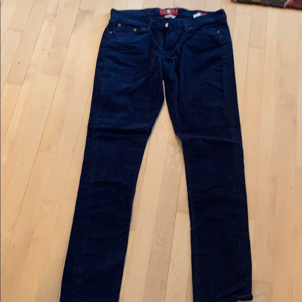 Lucky Brand Zoe skinny corduroy navy pants